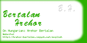 bertalan hrehor business card